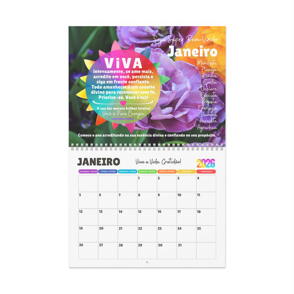 NOVO Calendário 2026 :: VIVA A VIDA Edição Exclusiva "ILUMINAÇÃO" (Wall Calendar)