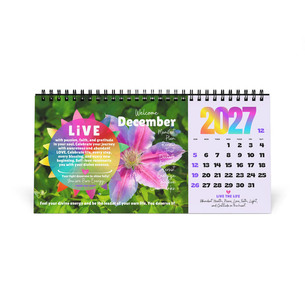 NEW 2027 Desk Calendar :: Live the Life "ILLUMINATION" Edition