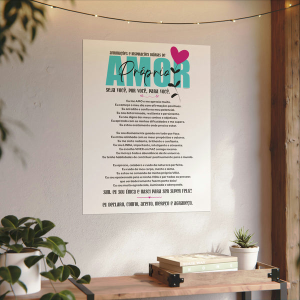 ♡ AMOR PRÓPRIO :: Afirmações Diárias .: Textured Watercolor Matte Posters