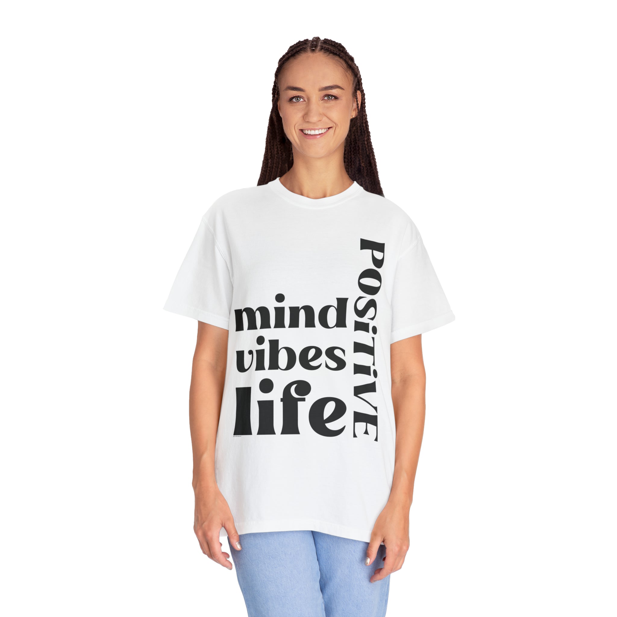 ♡ Positive Mind-Vibes-Life .: Unisex Garment Dyed 100% Cotton T-Shirts (Relaxed fit)