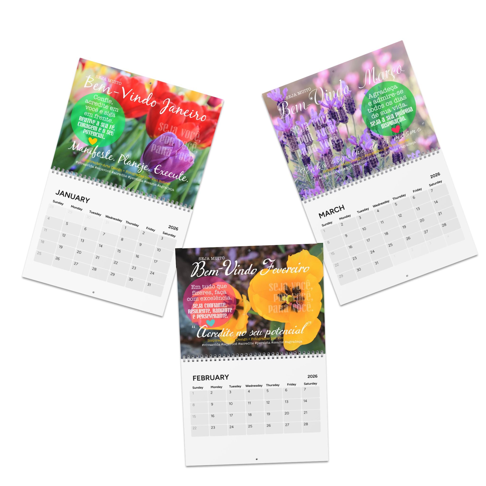 Viva a Vida Hoje .: Calendário exclusivo com mensagens positivas (2026)