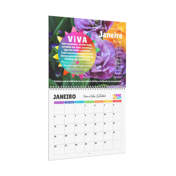 NOVO Calendário 2026 :: VIVA A VIDA Edição Exclusiva "ILUMINAÇÃO" (Wall Calendar)