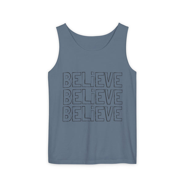 BELIEVE .: Garment-Dyed Tank Top