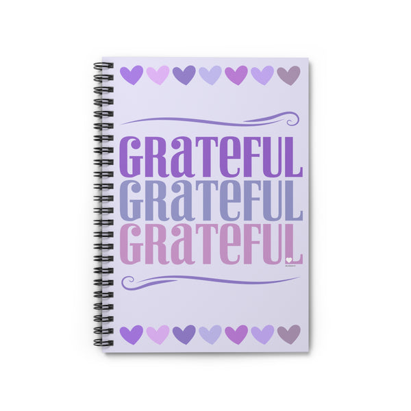 ♡ Grateful :: Spiral Notebook with Inspirational Design :: 118 Ruled Line