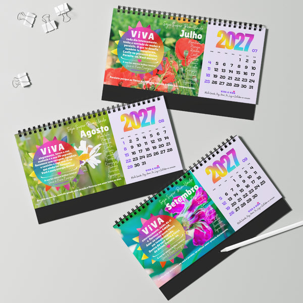 NOVO Calendário 2027 :: VIVA A VIDA Edição Exclusiva ILUMINAÇÃO (Desk Calendar)