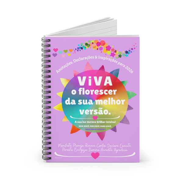 Viva o Florescer da sua Melhor Versão ♡ Spiral Notebook with Inspirational Design :: 118 Ruled Line