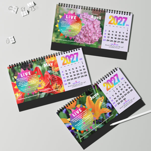NEW 2027 Desk Calendar :: Live the Life "ILLUMINATION" Edition