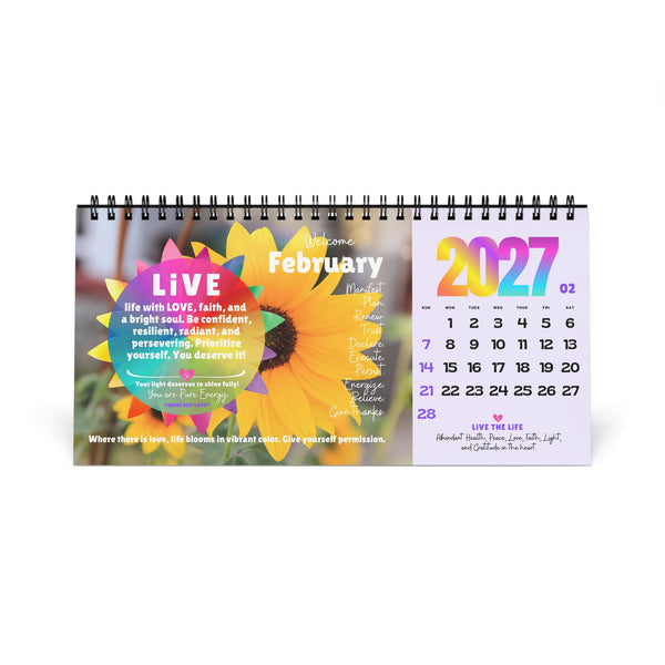 NEW 2027 Desk Calendar :: Live the Life "ILLUMINATION" Edition