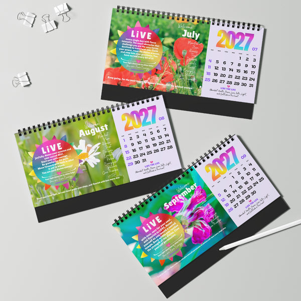 NEW 2027 Desk Calendar :: Live the Life "ILLUMINATION" Edition