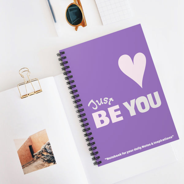 ♡ JUST BE YOU .: NOTES & INSPIRATIONS .: Spiral Notebook :: 118 Ruled Line