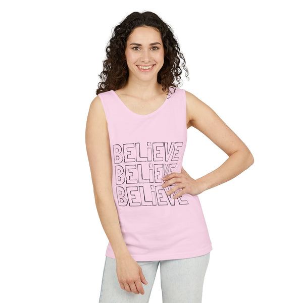 BELIEVE .: Garment-Dyed Tank Top