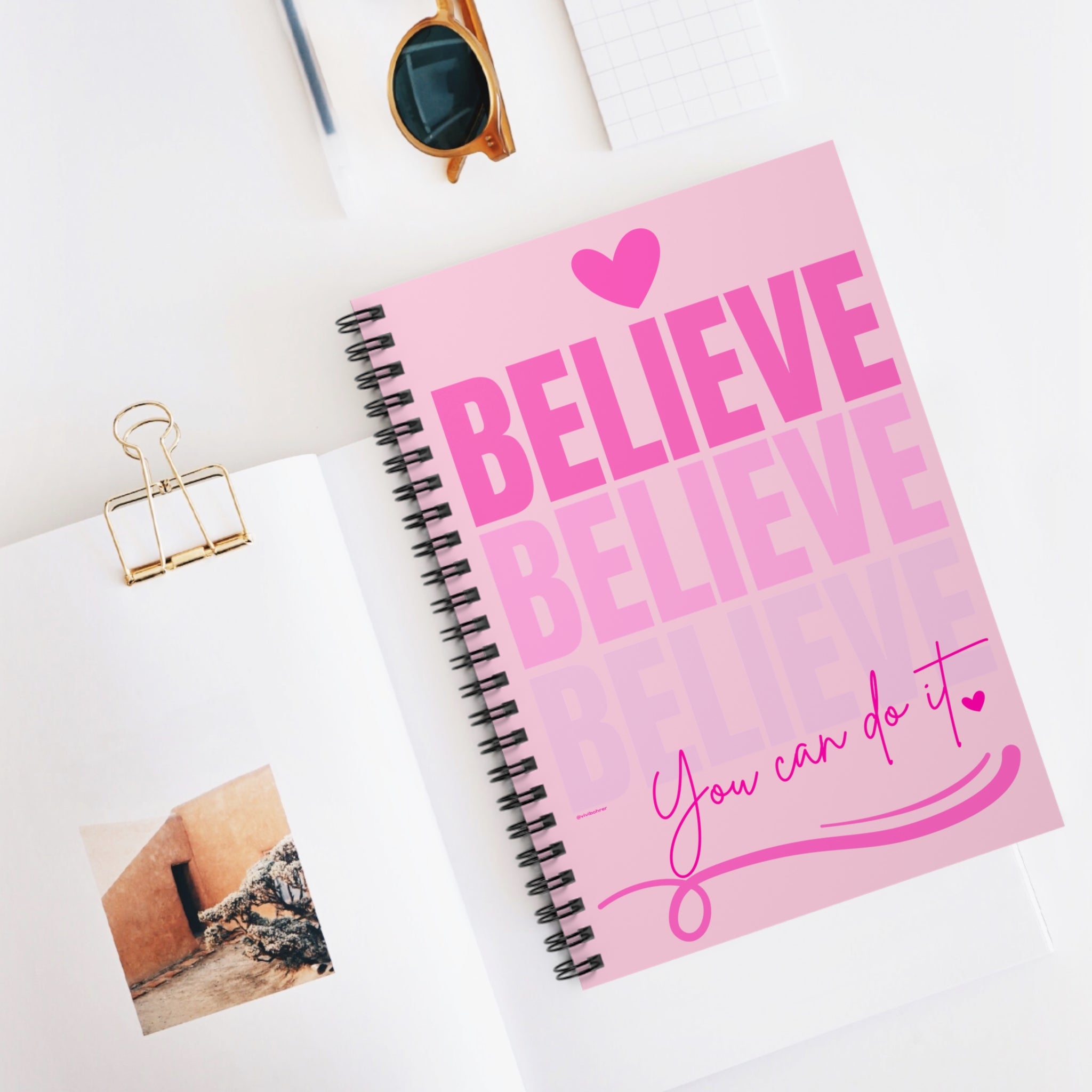 ♡ PINK Inspirational “Self LOVE :: Amor Próprio” :: Classic Spiral Notebook :: 118 Ruled Line