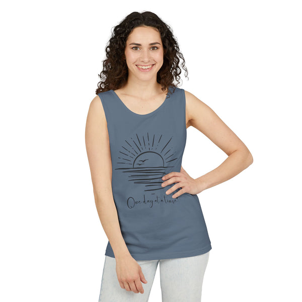 One day at a time .: Garment-Dyed Tank Top