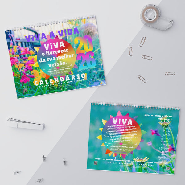 NOVO Calendário 2026 :: VIVA A VIDA Edição Exclusiva "ILUMINAÇÃO" (Wall Calendar)