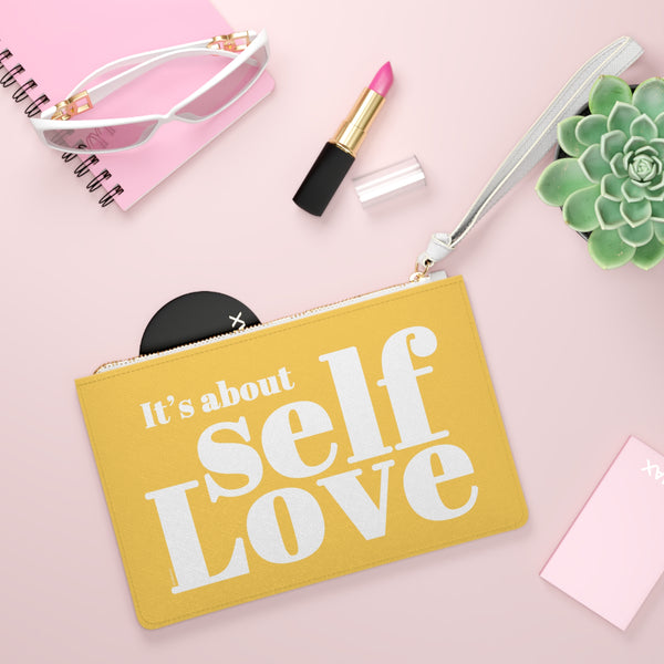 ♡ It's about self LOVE  :: Clutch Bag with Inspirational Design