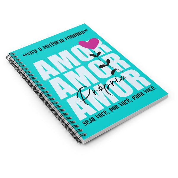 ♡ Amor Próprio .: Spiral Notebook with Inspirational Design :: 118 Ruled Line