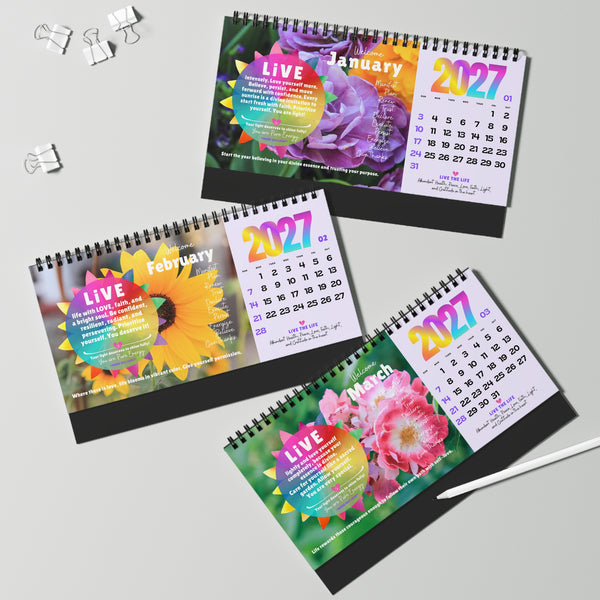 NEW 2027 Desk Calendar :: Live the Life "ILLUMINATION" Edition