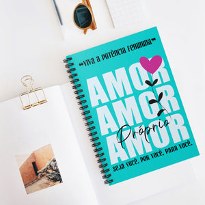 ♡ Amor Próprio .: Spiral Notebook with Inspirational Design :: 118 Ruled Line