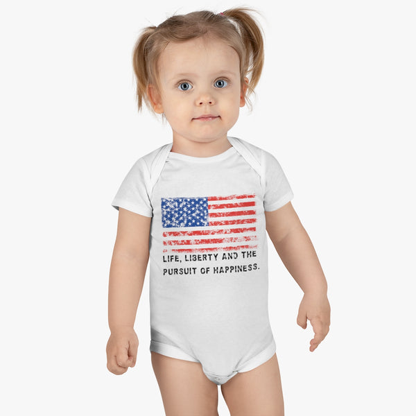 "Life, Liberty and the pursuit of Happiness" .: Onesie® Organic Baby Bodysuit