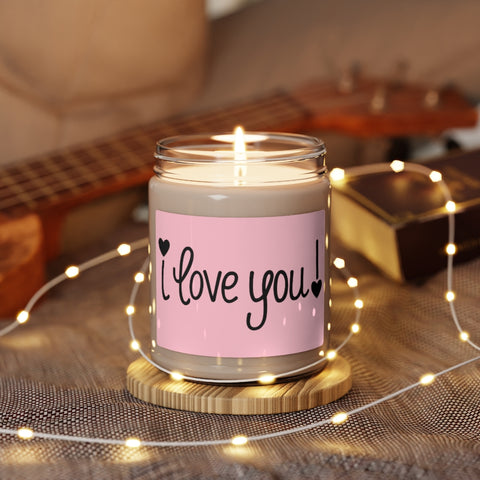 I LOVE YOU ♡ Inspirational :: 100% natural Soy Candle, 9oz  :: Eco Friendly