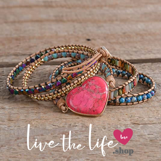 ♡ Live the Life Healing Natural Red Jasper stone Bracelet