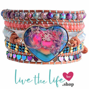 ♡ Live the Life Healing Natural Jasper stone Bracelet