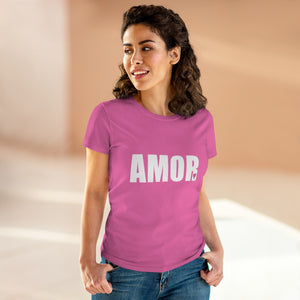 AMOR.: Women's Midweight 100% Cotton Tee (Semi-fitted)