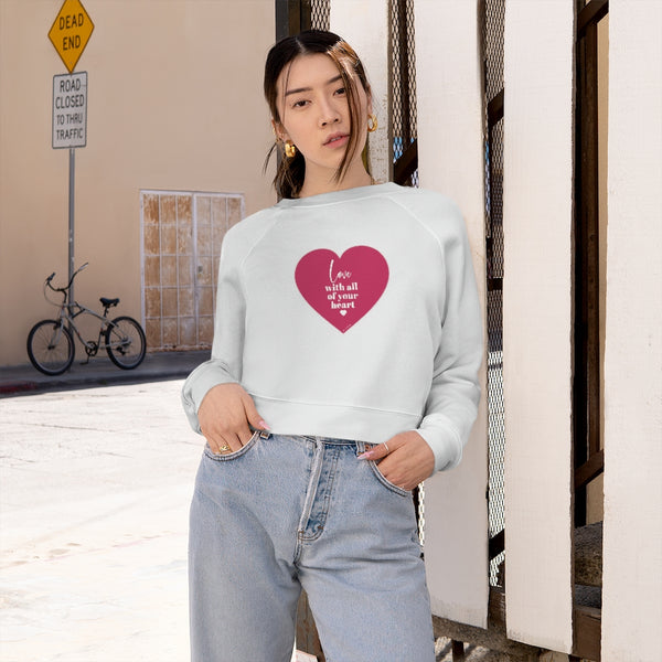 ♡ Relaxed fit Cropped Fleece Pullover (Powerful Heart Affirmations Collection)