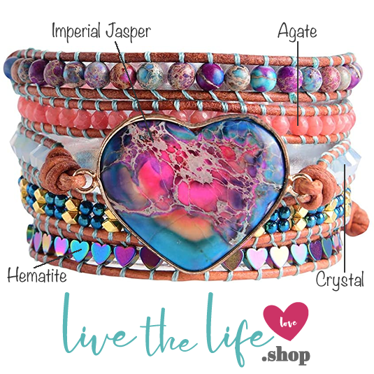 ♡ Live the Life Healing Natural Jasper stone Bracelet