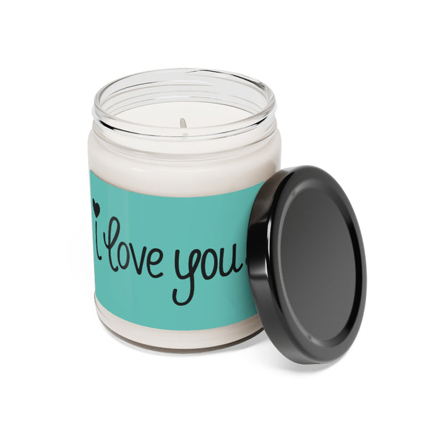 I LOVE YOU ♡ Inspirational :: 100% natural Soy Candle, 9oz  :: Eco Friendly