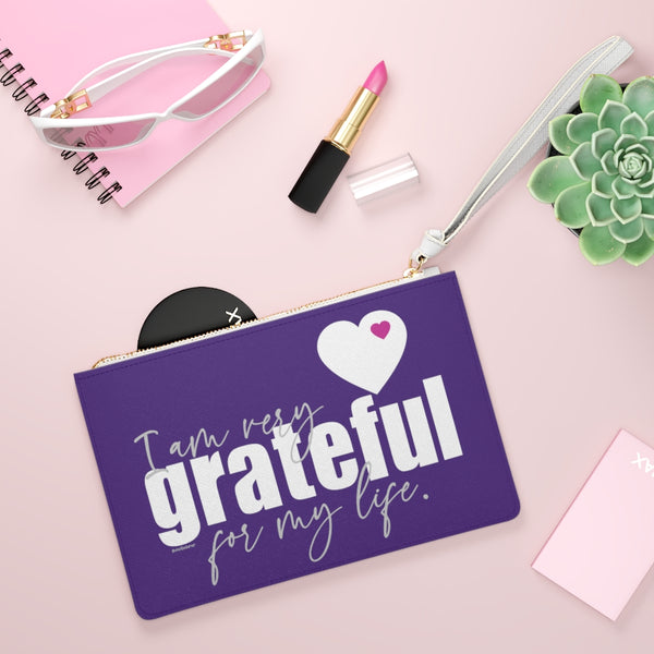 ♡ I'm very Grateful for my Life :: Clutch Bag with Inspirational Design