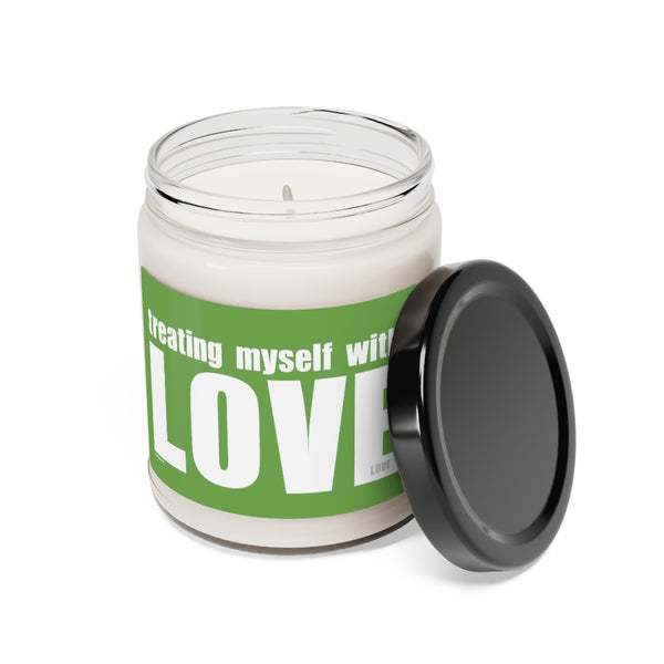 Treating myself with LOVE ♡ Inspirational :: 100% natural Soy Candle, 9oz  :: Eco Friendly