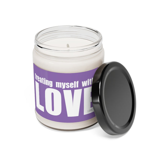Treating myself with LOVE ♡ Inspirational :: 100% natural Soy Candle, 9oz  :: Eco Friendly