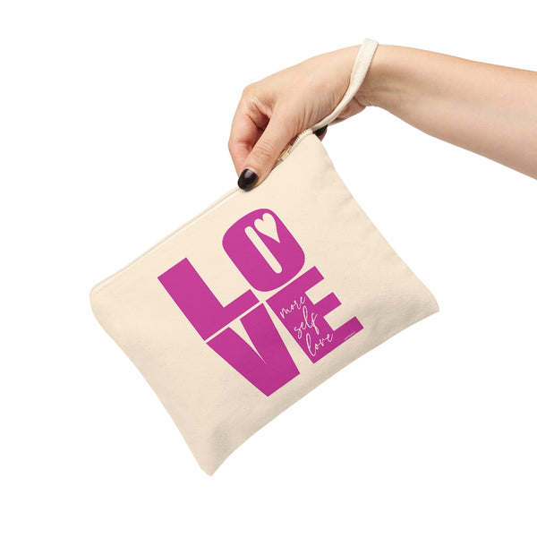 ♡ SELF LOVE .: Natural Cotton Zipper Pouch