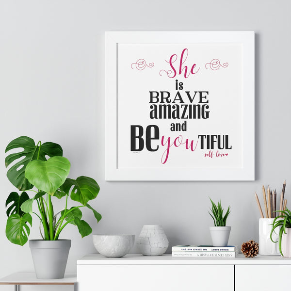 She is Be you TIFUL ♡ Inspirational Framed Poster Decoration