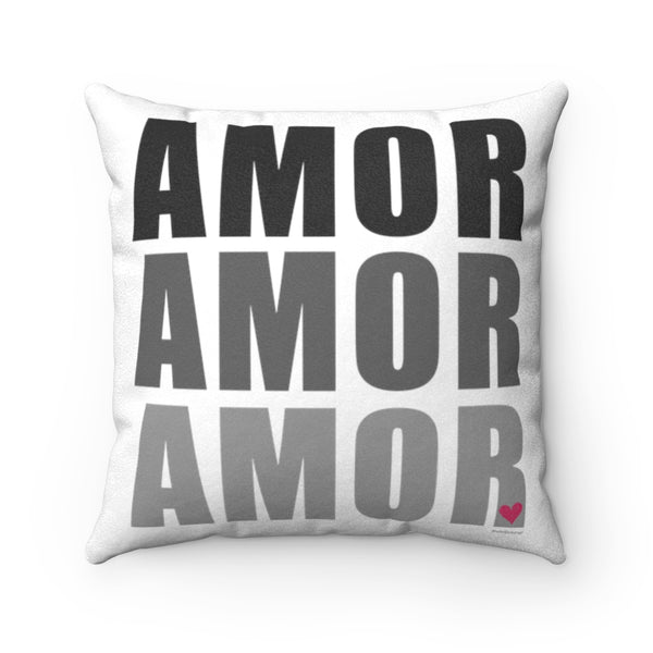 AMOR ♡ Decorative Soft Faux Suede Cover + Pillow (14”x 14”)
