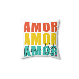 AMOR ♡ Decorative Soft Faux Suede Cover + Pillow (14”x 14”)