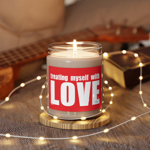 Treating myself with LOVE ♡ Inspirational :: 100% natural Soy Candle, 9oz  :: Eco Friendly