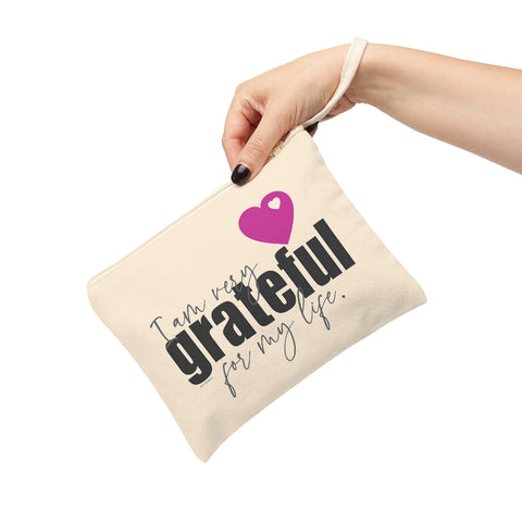 ♡ I am very Grateful for my life .: Natural Cotton Zipper Pouch