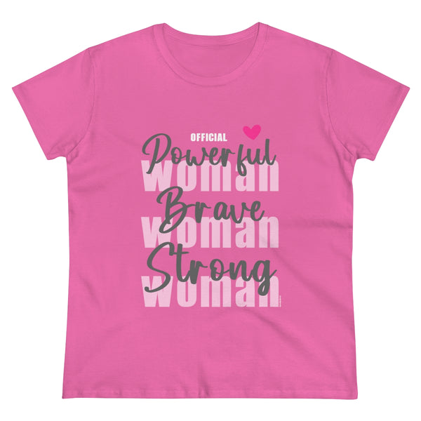 OFFICIAL POWERFUL Woman .: Women's Midweight 100% Cotton Tee (Semi-fitted)