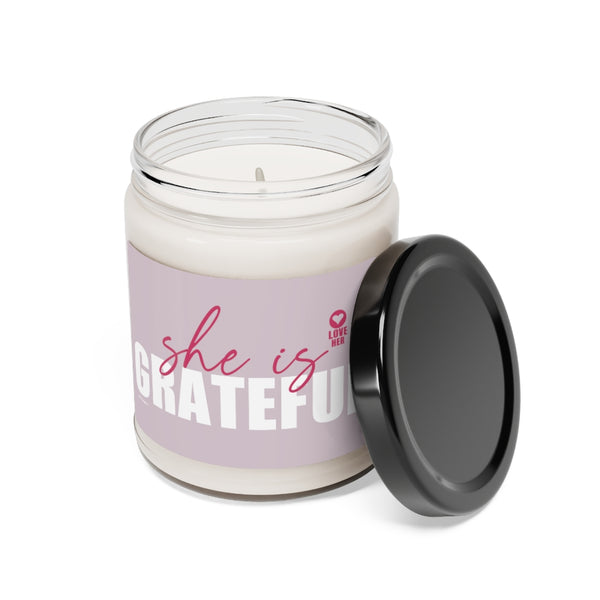 She is Grateful ♡ Inspirational :: 100% natural Soy Candle, 9oz  :: Eco Friendly