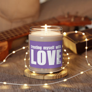 Treating myself with LOVE ♡ Inspirational :: 100% natural Soy Candle, 9oz  :: Eco Friendly