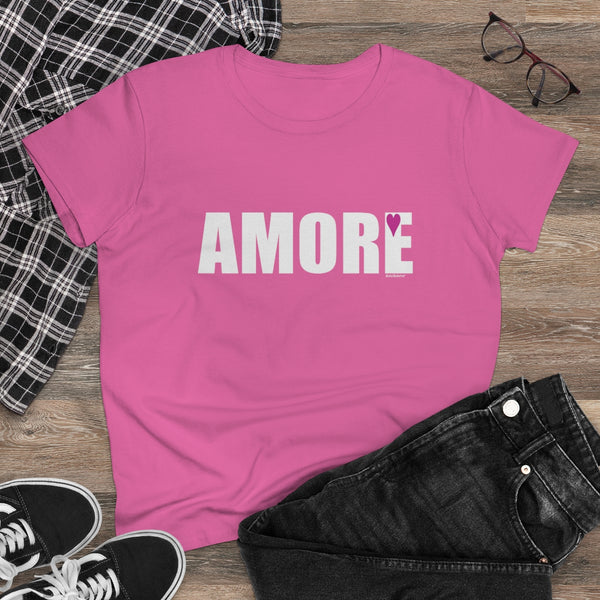 AMORE.: Women's Midweight 100% Cotton Tee (Semi-fitted)