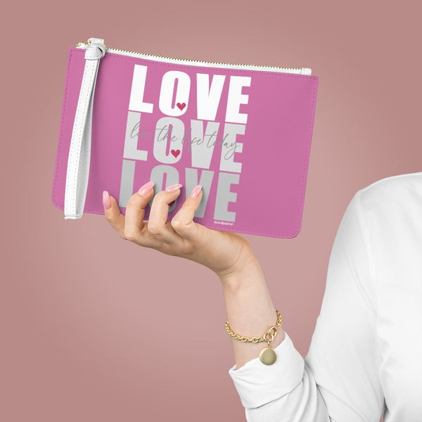 ♡ LOVE :: Live the Life :: Clutch Bag with Inspirational Design
