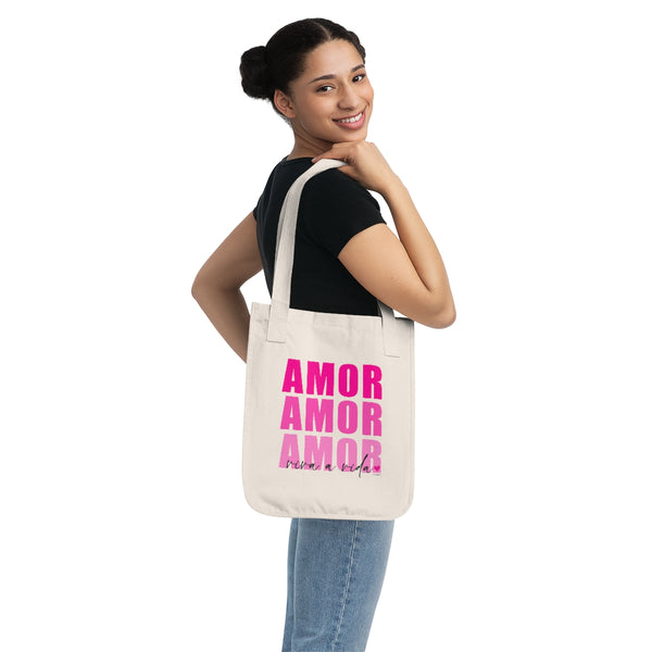 AMOR Organic Canvas Tote Bag (Live the Life Today)