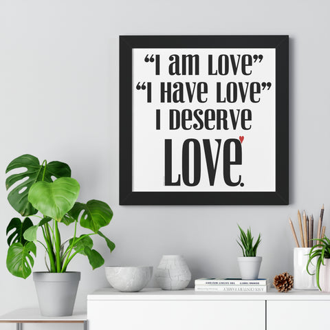 I am LOVE ♡ Inspirational Framed Poster Decoration