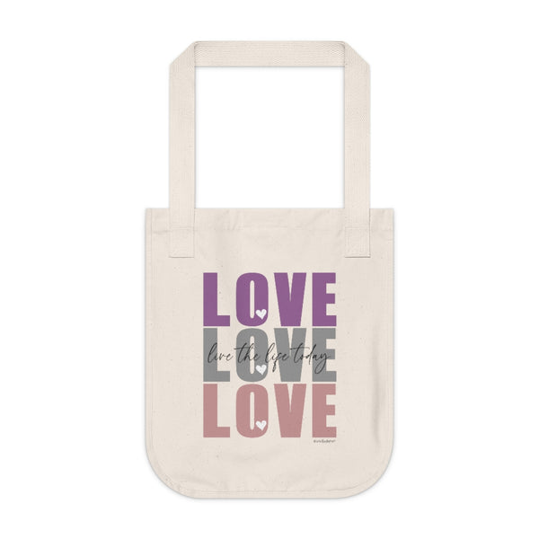 L♡VE Organic Canvas Tote Bag (Live the Life Today)