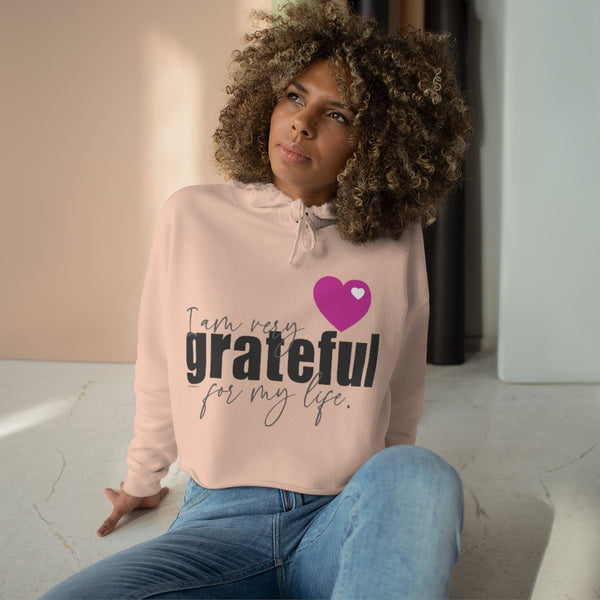 ♡ I am very Grateful for my Life :: Super Stylish Crop-top Hoodie