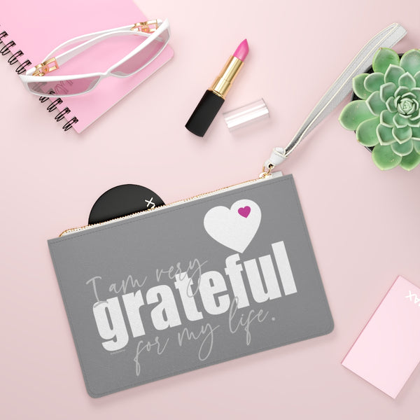 ♡ I'm very Grateful for my Life :: Clutch Bag with Inspirational Design