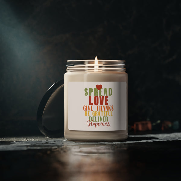 SPREAD LOVE ♡ Inspirational :: 100% natural Soy Candle, 9oz  :: Eco Friendly